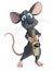 3D rendering of a cartoon mouse playing saxophone