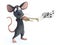 3D rendering of a cartoon mouse playing trumpet