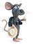 3D rendering of a cartoon mouse tourist backpacking