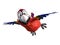 3D rendering of cartoon parrot smiling while flying.