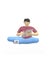 3D rendering character of an asian guy sitting in lotus position with a tablet. The concept of study, business, leader, startup.