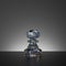 3d rendering, chess game, isolated crystal pawn piece, glass object, abstract modern minimal design.