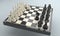 3d rendering chessmen on glossy chessboard