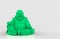 3d rendering. Chinese green Jewel happy smiling monk Buddha statue on gray background