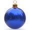 3d rendering Christmas ball blue decoration closeup polished