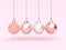 3d rendering christmas ball hanging pink background