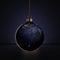 3D rendering Christmas ball Planet Earth at night lighting