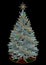 3d rendering of Christmas tree decorated