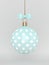 3d rendering of christmas turquoise bauble over gray background