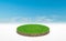 3d rendering, circle podium of land meadow