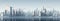 3D rendering of a city backdrop featuring sleek white skyscrapers