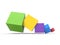 The 3D rendering Colorful cubes 3D isolated with white