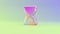 3d rendering colorful vibrant symbol of hourglass start on colored background