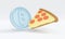 3D Rendering concept of Bitcoin Pizza day: \\\