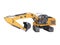 3D rendering concept of crawler excavator working on white background no shadow