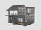 3d rendering of Converted old shipping container into cafe, clipping path included