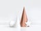 3d rendering copper cone geometric  shape star christmas ball