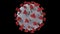 3D rendering of coronavirus on black