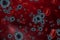 3D rendering, coronavirus and blood cells covid-19 influenza flowing on artery background as dangerous flu strain cases as a