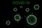 3d rendering of Coronavirus particles on dark background