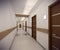 3D rendering corridor of ofice building