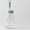 3D rendering Covid-19 vaccine syringe with GPS navigator sign in bottle, Travel bubble roadmap, Vaccination Campaign for Herd
