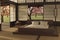 3d rendering of cozy traditional japanese bedroom in front of blooming garden with japanese cherry trees