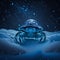 3d rendering of a crab in the snow under the moonlight AI Generated