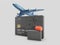 3d Rendering of Credit Card Suitcase with luggage and airplane, include clipping path