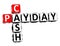 3D Rendering Crossword Payday Cash Word Over White Background.