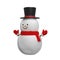 3D Rendering cute snowman for Merry Christmas isolated on the white backgroun