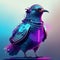 3D rendering of a cyborg bird in a futuristic style. AI generated