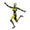 3D Rendering Dancing Robot on White