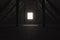 3d rendering of darken empty attic with light at window