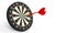 3d rendering dart on target on white background