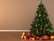 3d Rendering decorated Christmas tree