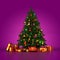 3d Rendering decorated Christmas tree