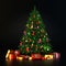 3d Rendering decorated Christmas tree