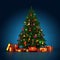 3d Rendering decorated Christmas tree