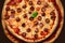 3d rendering of a delicious peperoni pizza with molten cheese and toppings