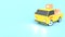 3D Rendering Delivery car. Yellow car with packaging. Shipping, delivery service. Transportation delivery by car illustration