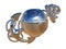 3D rendering - desert background reflection within an earth globe with a anchor