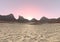 3D Rendering Desert Sunrise Landscape