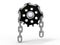 3D rendering - detailed mechanical sprocket and chain