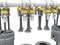 3D rendering - detailed view of engine valves