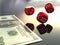 3D rendering dices and dollars