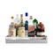 3d rendering of different types of alcohol bottles isolated on a white background
