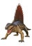 3D Rendering Dinosaur Dimetrodon on White