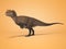 3D rendering dinosaur on orange background with shadow