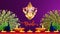 3D rendering for diwali festival Diwali, Deepavali or Dipavali the festival of lights india with gold diya patterned on color